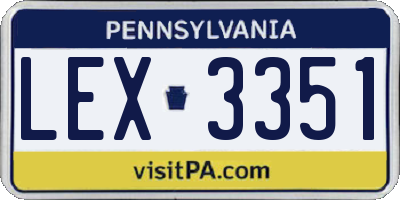 PA license plate LEX3351