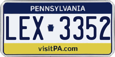 PA license plate LEX3352