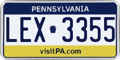 PA license plate LEX3355