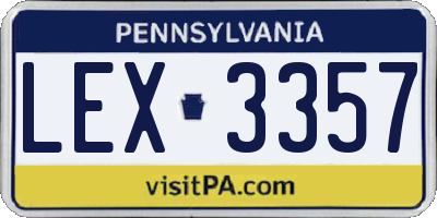 PA license plate LEX3357