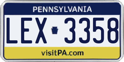 PA license plate LEX3358