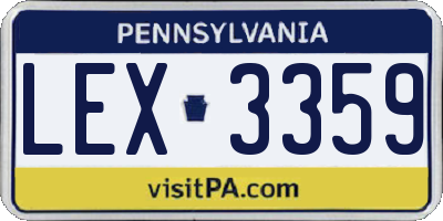 PA license plate LEX3359