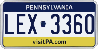 PA license plate LEX3360