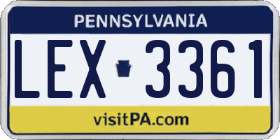 PA license plate LEX3361