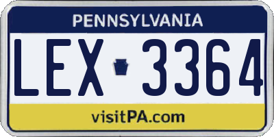 PA license plate LEX3364