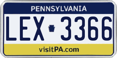 PA license plate LEX3366