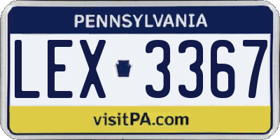 PA license plate LEX3367
