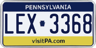 PA license plate LEX3368