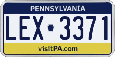 PA license plate LEX3371