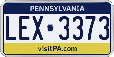 PA license plate LEX3373