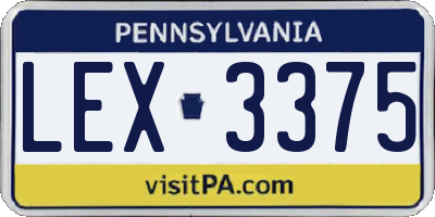 PA license plate LEX3375