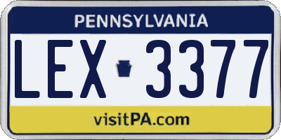 PA license plate LEX3377