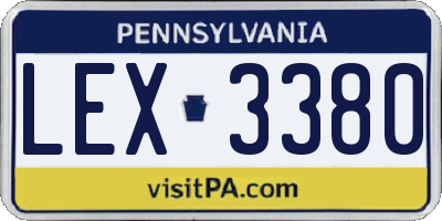 PA license plate LEX3380
