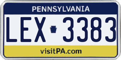 PA license plate LEX3383