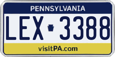 PA license plate LEX3388