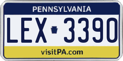 PA license plate LEX3390