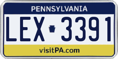 PA license plate LEX3391