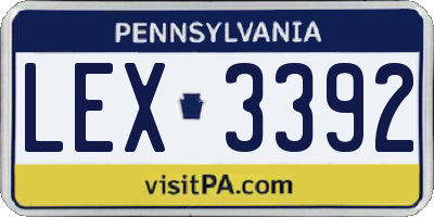 PA license plate LEX3392