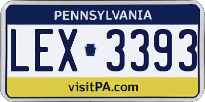 PA license plate LEX3393