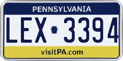 PA license plate LEX3394