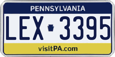 PA license plate LEX3395