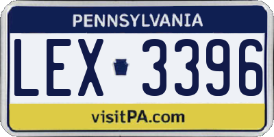 PA license plate LEX3396