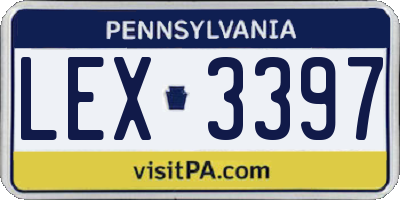 PA license plate LEX3397
