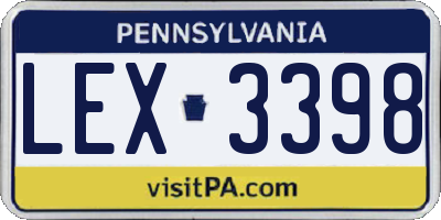 PA license plate LEX3398