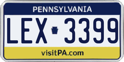 PA license plate LEX3399