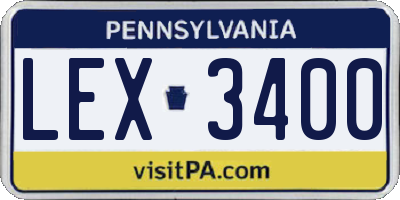 PA license plate LEX3400