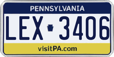 PA license plate LEX3406