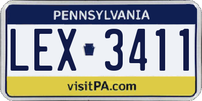 PA license plate LEX3411