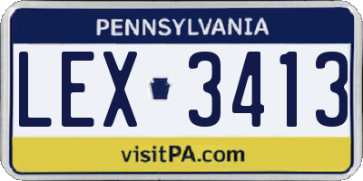 PA license plate LEX3413