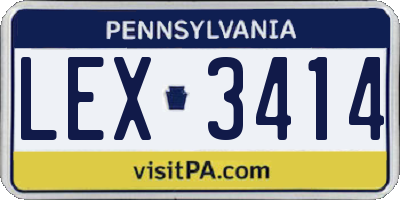 PA license plate LEX3414