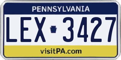 PA license plate LEX3427