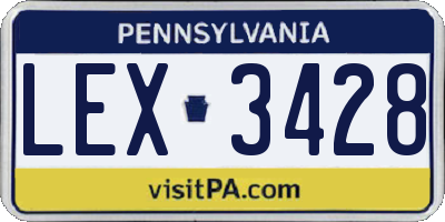 PA license plate LEX3428