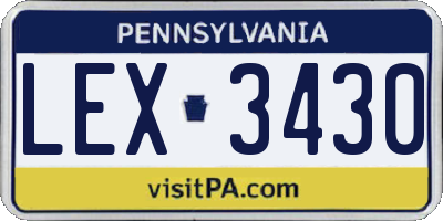 PA license plate LEX3430