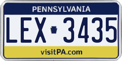 PA license plate LEX3435