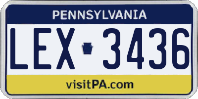 PA license plate LEX3436
