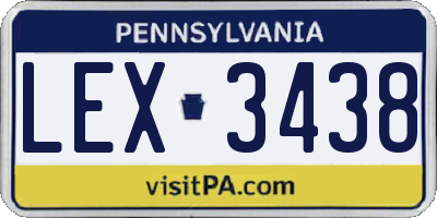 PA license plate LEX3438
