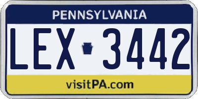 PA license plate LEX3442