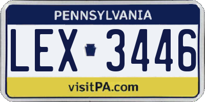 PA license plate LEX3446