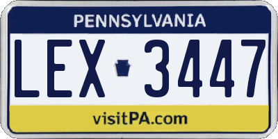 PA license plate LEX3447