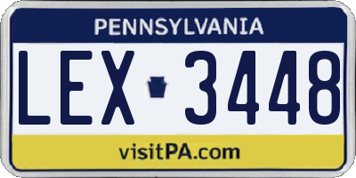 PA license plate LEX3448