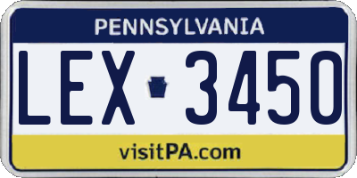 PA license plate LEX3450