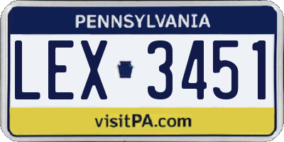 PA license plate LEX3451