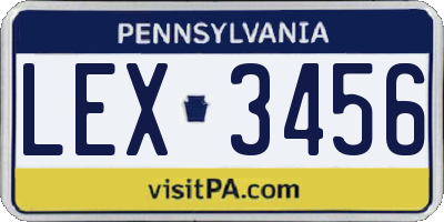 PA license plate LEX3456