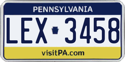 PA license plate LEX3458