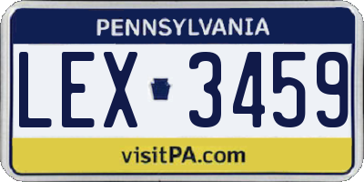 PA license plate LEX3459