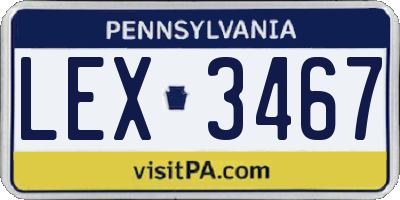PA license plate LEX3467